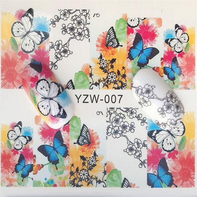 Nail Stickers of lavender blooming Flowers and more... for nail art