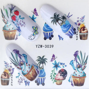Nail Stickers of lavender blooming Flowers and more... for nail art