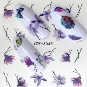 Nail Stickers of lavender blooming Flowers and more... for nail art