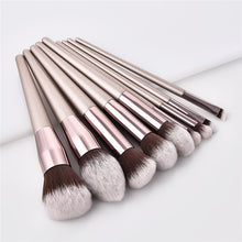 Load image into Gallery viewer, 10pcs/set Champagne makeup brushes set for cosmetic foundation powder blush eyeshadow kabuki blending make up brush beauty tool