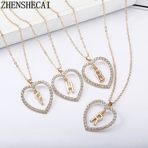 Gold color heart necklaces & pendant