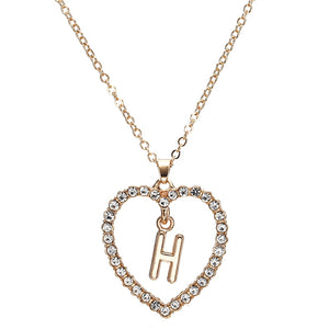 Gold color heart necklaces & pendant