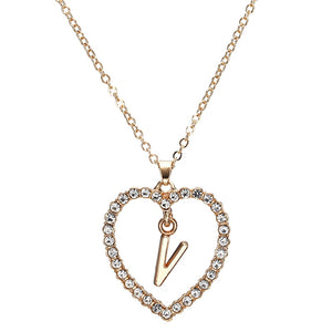 Gold color heart necklaces & pendant