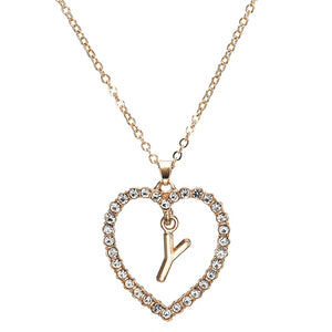 Gold color heart necklaces & pendant