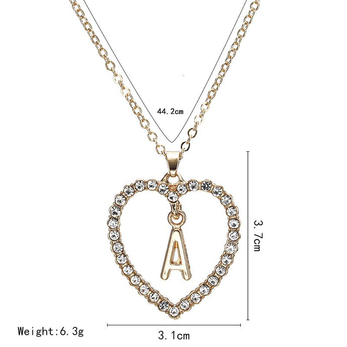 Gold color heart necklaces & pendant