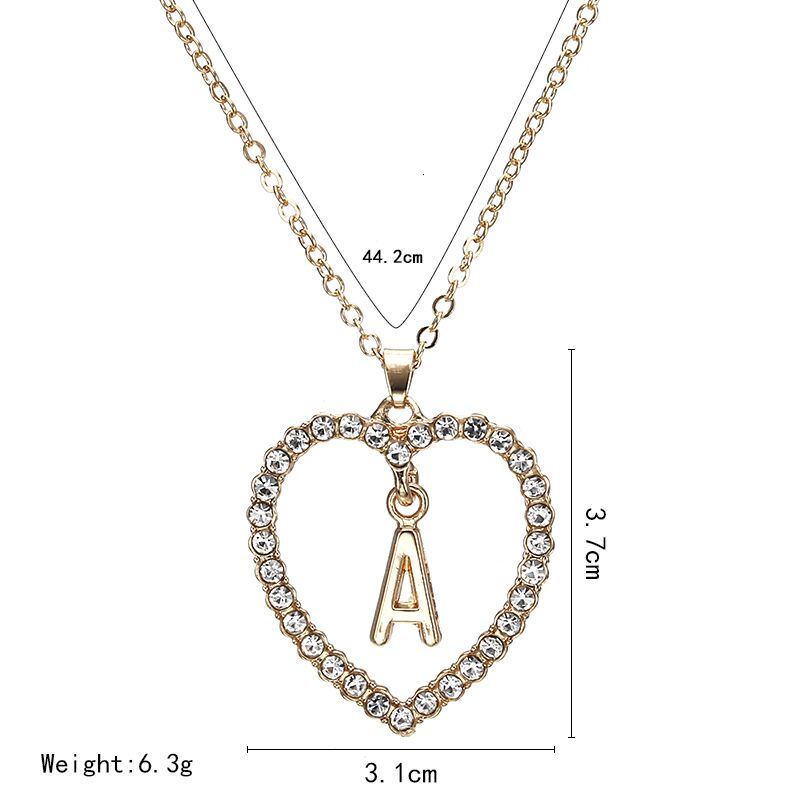 Gold color heart necklaces & pendant