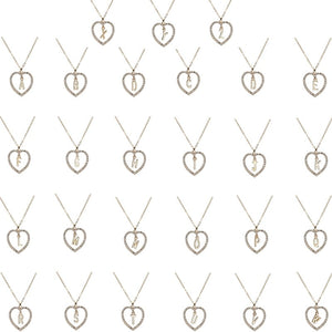 Gold color heart necklaces & pendant