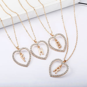 Gold color heart necklaces & pendant