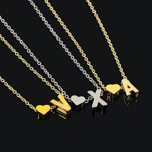Load image into Gallery viewer, Dainty  personalized Letter heart  Necklace