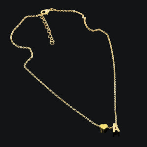 Dainty  personalized Letter heart  Necklace