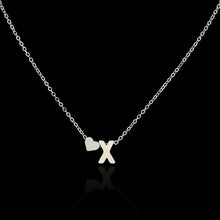 Load image into Gallery viewer, Dainty  personalized Letter heart  Necklace