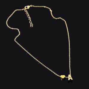 Dainty  personalized Letter heart  Necklace