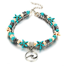 Load image into Gallery viewer, Starfish/ Beads/ Stone Anklet