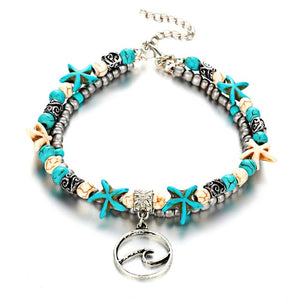 Starfish/ Beads/ Stone Anklet