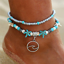 Load image into Gallery viewer, Starfish/ Beads/ Stone Anklet