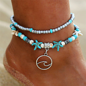 Starfish/ Beads/ Stone Anklet