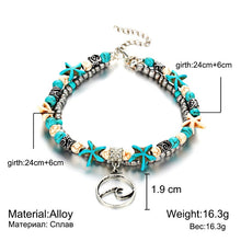 Load image into Gallery viewer, Starfish/ Beads/ Stone Anklet