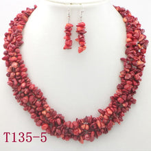 Load image into Gallery viewer, WUBIANLU Garnet Purple Crystal Fluorite Coral crystal Necklace Earrings Hot Sale Suitable Women Banquet Jewelry Fashion Style