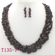 Load image into Gallery viewer, WUBIANLU Garnet Purple Crystal Fluorite Coral crystal Necklace Earrings Hot Sale Suitable Women Banquet Jewelry Fashion Style