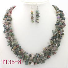 Load image into Gallery viewer, WUBIANLU Garnet Purple Crystal Fluorite Coral crystal Necklace Earrings Hot Sale Suitable Women Banquet Jewelry Fashion Style