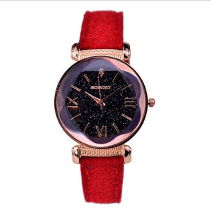 Rose Gold Leather band ladies watch