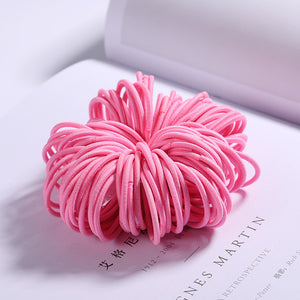 100PCS Candy Colors Nylon  Rubber Bands Safe Elastic Hair Bands Ponytail Holder Kids/woman Hair Accessories