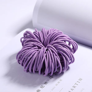 100PCS Candy Colors Nylon  Rubber Bands Safe Elastic Hair Bands Ponytail Holder Kids/woman Hair Accessories