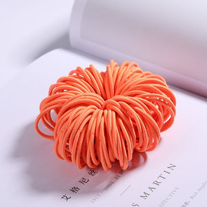100PCS Candy Colors Nylon  Rubber Bands Safe Elastic Hair Bands Ponytail Holder Kids/woman Hair Accessories
