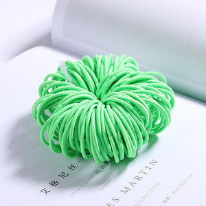100PCS Candy Colors Nylon  Rubber Bands Safe Elastic Hair Bands Ponytail Holder Kids/woman Hair Accessories