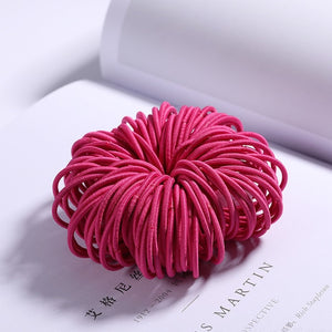 100PCS Candy Colors Nylon  Rubber Bands Safe Elastic Hair Bands Ponytail Holder Kids/woman Hair Accessories