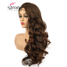 Load image into Gallery viewer, StrongBeauty Lace Front Wigs  Brown Mix Glueless Long Wavy Heat Resistant Hair Wig