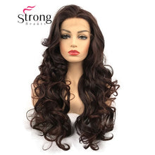 Load image into Gallery viewer, StrongBeauty Lace Front Wigs  Brown Mix Glueless Long Wavy Heat Resistant Hair Wig