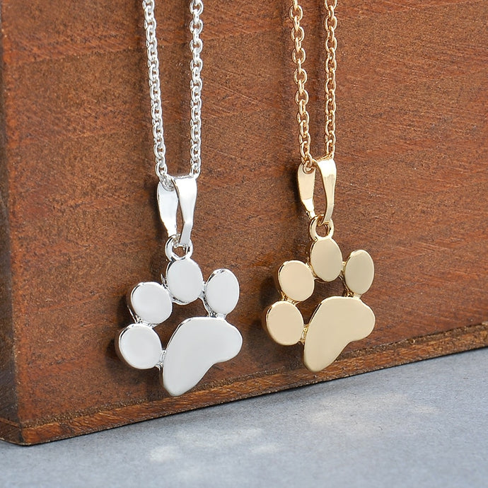 Cute Pets Dogs Footprints Paw Chain Pendant Necklace Necklaces & Pendants Jewelry for Women Sweater necklace