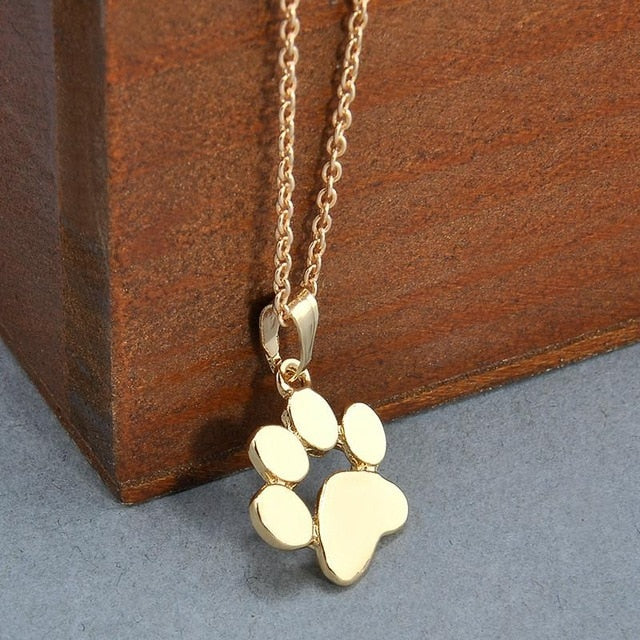 Cute Pets Dogs Footprints Paw Chain Pendant Necklace Necklaces & Pendants Jewelry for Women Sweater necklace