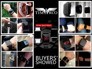 unisex  casual sports led digital watch with silicone band