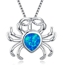 Load image into Gallery viewer, Fashion Silver Filled Blue Imitati Opal Sea Turtle Pendant Necklace for Women