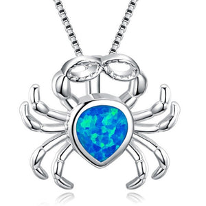 Fashion Silver Filled Blue Imitati Opal Sea Turtle Pendant Necklace for Women