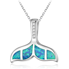 Load image into Gallery viewer, Fashion Silver Filled Blue Imitati Opal Sea Turtle Pendant Necklace for Women