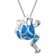 Load image into Gallery viewer, Fashion Silver Filled Blue Imitati Opal Sea Turtle Pendant Necklace for Women
