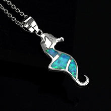 Load image into Gallery viewer, Fashion Silver Filled Blue Imitati Opal Sea Turtle Pendant Necklace for Women