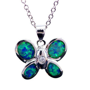 Fashion Silver Filled Blue Imitati Opal Sea Turtle Pendant Necklace for Women