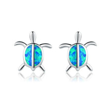 Load image into Gallery viewer, Fashion Silver Filled Blue Imitati Opal Sea Turtle Pendant Necklace for Women