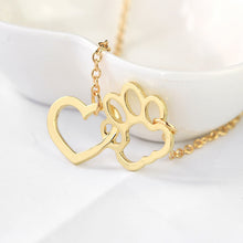 Load image into Gallery viewer, Hollow Pet Paw Footprint Necklaces