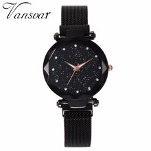Load image into Gallery viewer, Women Mesh Magnet Buckle Starry Sky Geometric Surface Quartz Watch