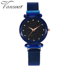 Load image into Gallery viewer, Women Mesh Magnet Buckle Starry Sky Geometric Surface Quartz Watch