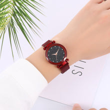 Load image into Gallery viewer, Women Mesh Magnet Buckle Starry Sky Geometric Surface Quartz Watch
