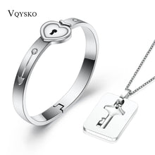 Load image into Gallery viewer, Couples Jewelry Set Stainless Steel Love Heart Lock Bracelet