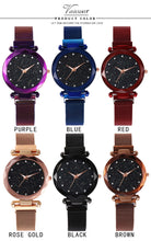 Load image into Gallery viewer, Women Mesh Magnet Buckle Starry Sky Geometric Surface Quartz Watch