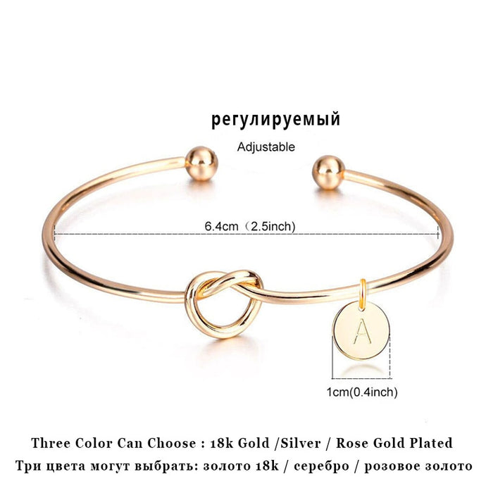 Personalized Knot Initial Bracelet