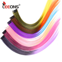 Load image into Gallery viewer, Colored 20 inch highlight synthetic hair clip in extensions